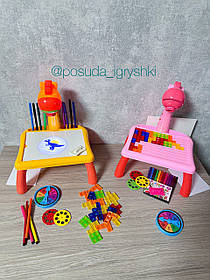 Дитячий стіл для малювання "Жираф" з проектором та фломастерами в коробці 2200-4 розмір 30-9,1-23,5см