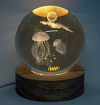 Кришталева куля нічник USB, фото 3