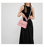 Жіноча сумка 6557 крос-боді світло рожева, фото 9