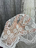 Тюль фатин із вишивкою молочна, висота 2,85 м, фото 7