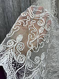 Тюль фатин із вишивкою молочна, висота 2,85 м, фото 8