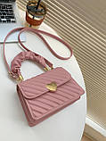 Жіноча сумка 6557 крос-боді світло рожева, фото 2