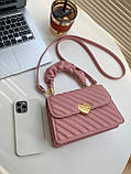 Жіноча сумка 6557 крос-боді світло рожева, фото 3