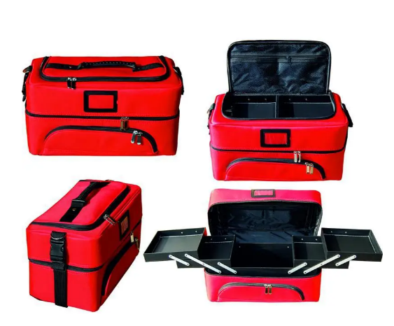 Бьюті-кейс, сумка майстра для косметики з розсувними поличками червона Ч02949/н, фото 1