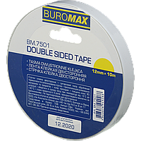 Клейка стрічка двостороння Buromax 12мм х 10м Прозора (BM.7501)