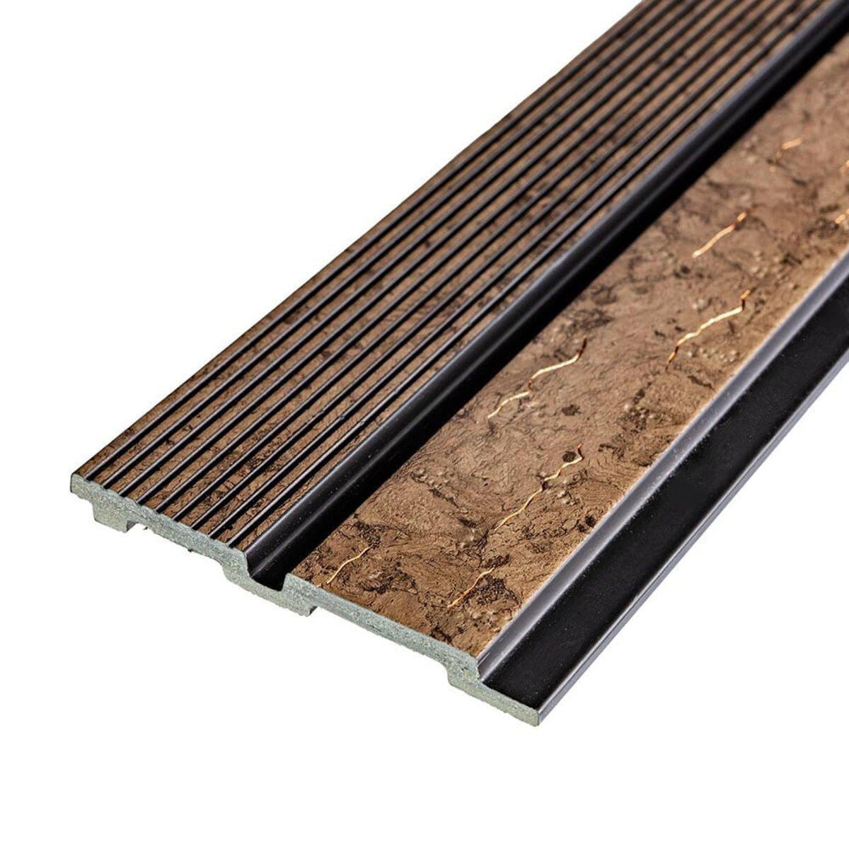 Рейка декоративна PS 2900х120х12мм Коричневий із золотими прожилками SW-00001749