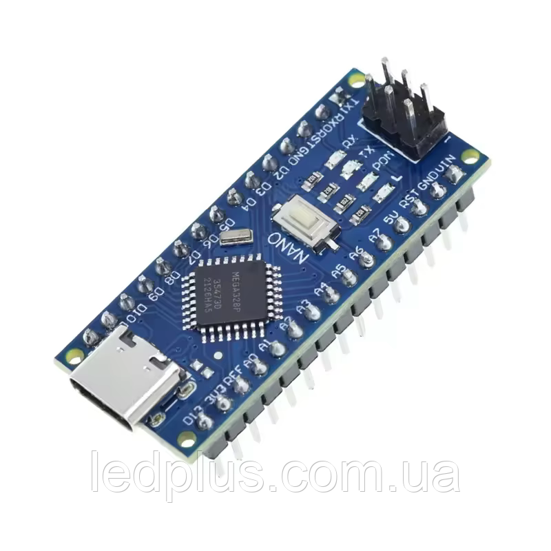 Плата Arduino Nano ATMega328P type-C V3.0 CH340 з розп'аяними конекторами