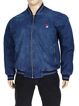 Джинсовий чоловічий бомбер Dekons 4049 Blue великого розміру