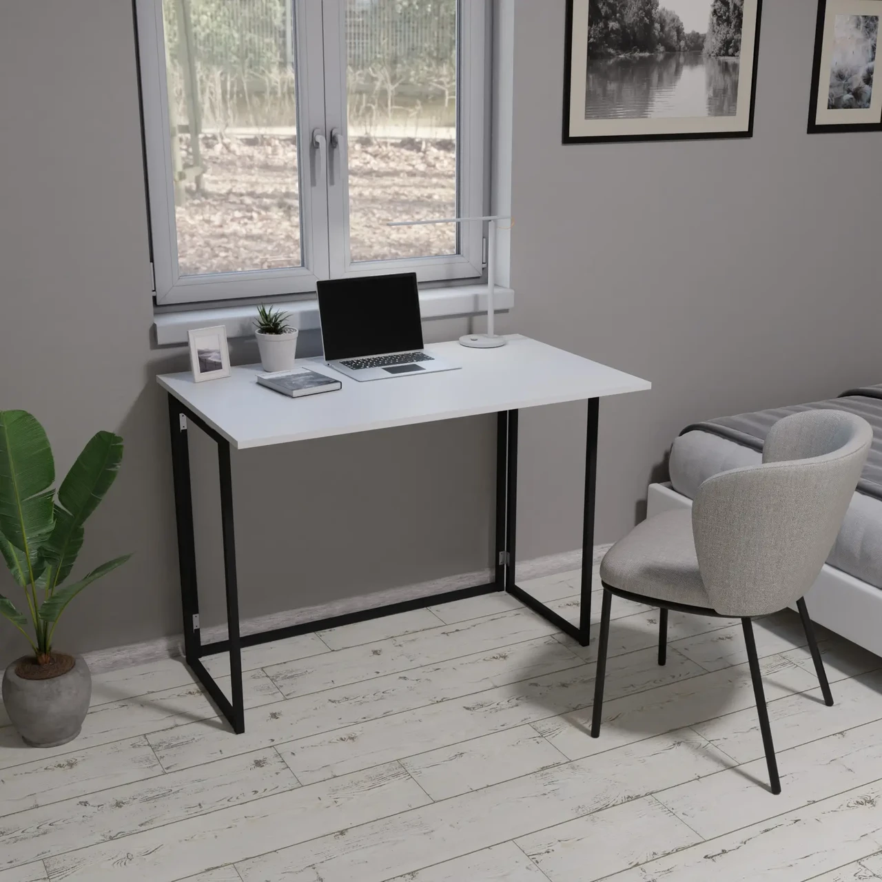 Письмовий стіл-трансформер МОБІЛ Neman, колір білий/чорний