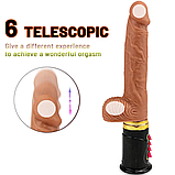 Секс машина-фалоїмітатор на присоску з пультом, Телескопічний вібратор з обертанням і підігріванням, Інтимні та, фото 5