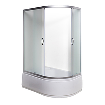 Душова кабіна VIVIA 120 L JK New 120x80x195 см з глибоким піддоном асиметрична сатин матове скло, фото 4