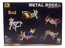 Конструктор металевого мотоцикла 283 деталей Х638-1, Дитячий металевий конструктор Мотоцикли, фото 4