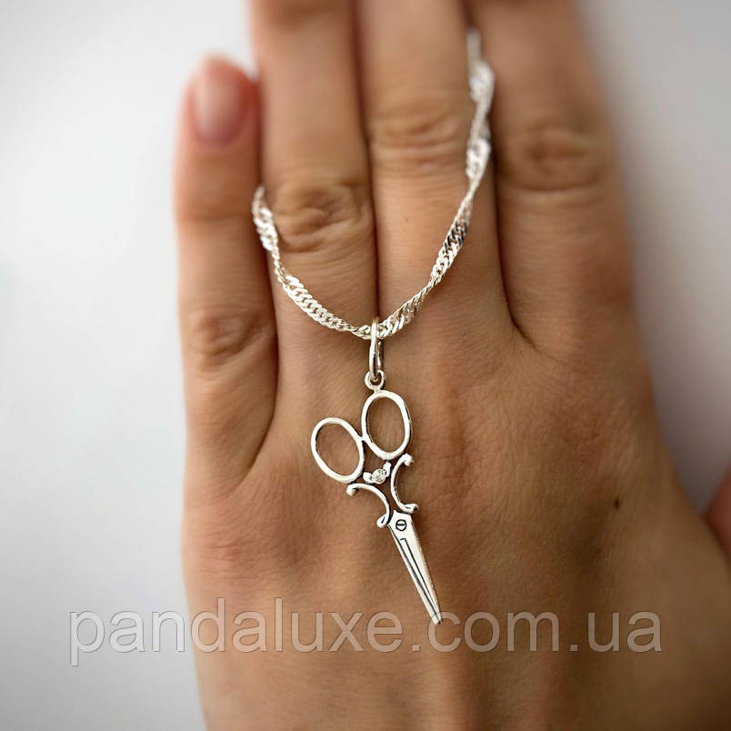 Підвіска срібна на шию Ножиці кулон, фото 1