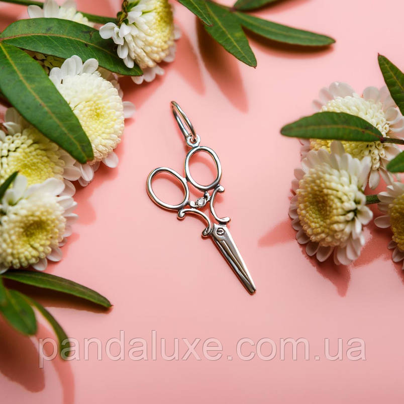 Підвіска срібна на шию Ножиці кулон, фото 2