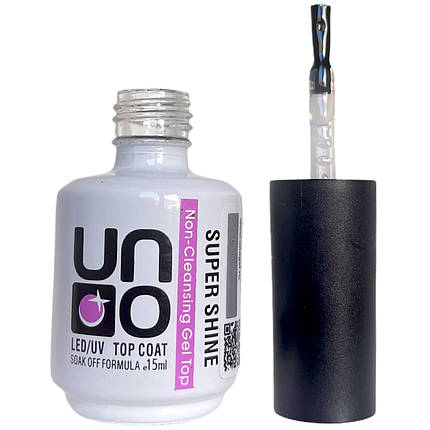 UNO Топове покриття Super Shine Top для нігтів без липкого шару, 15 мл., фото 1