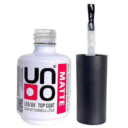 UNO Матове топове покриття Matte Top Coat для нігтів, 15мл., фото 1