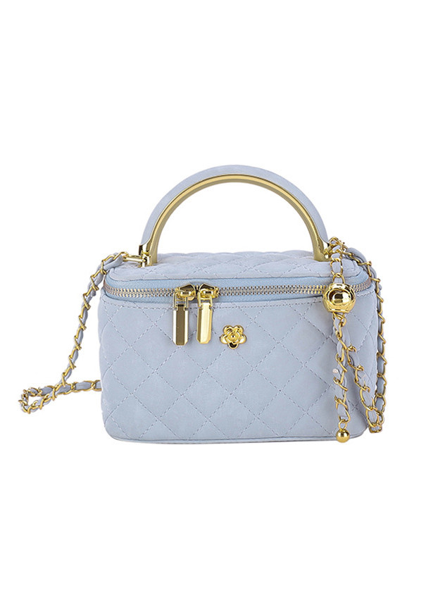 Жіноча сумка-косметичка 2814 Vanity Bag велюрова крос-боді блакитна, фото 1