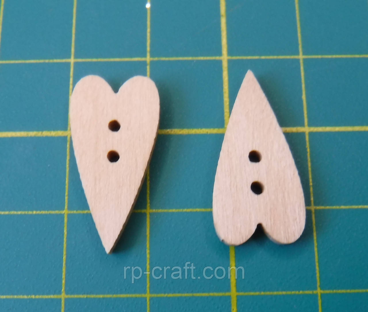 Гудзик дерев'яний, декоративний. Серце 11х22 мм, фото 1