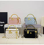 Жіноча сумка-косметичка 2814 Vanity Bag велюрова крос-боді чорна, фото 9