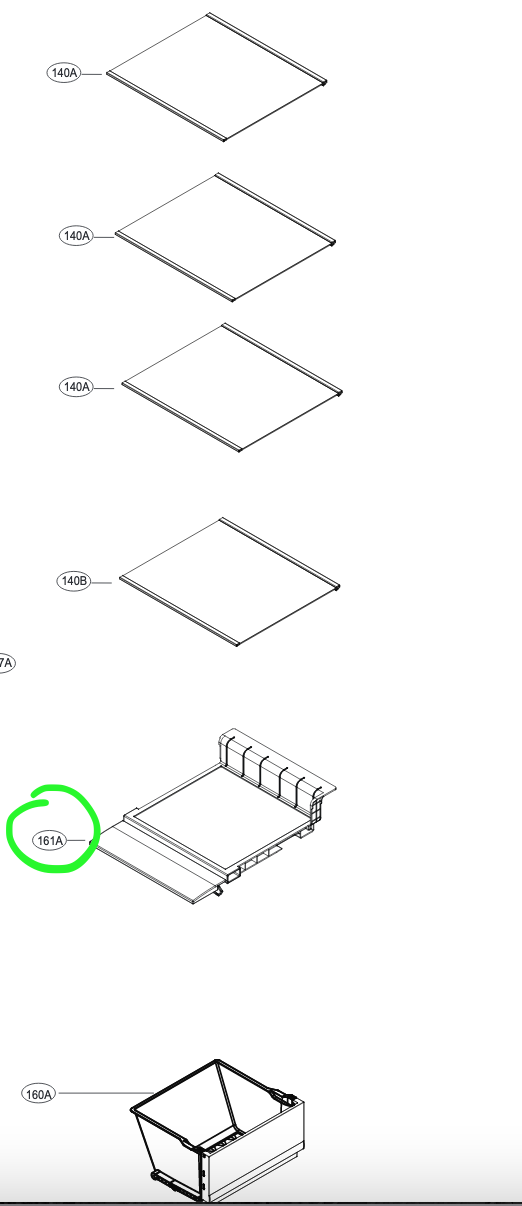 Полиця холодильника LG Side-by-side GC-B247 GR-B257 холодильна камера, фото 1