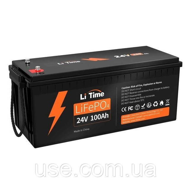 Акумулятор LiFePO4 24 V, 100 Ah, ампер годин, для СЕС, сонячної станції, гібридного інвертора