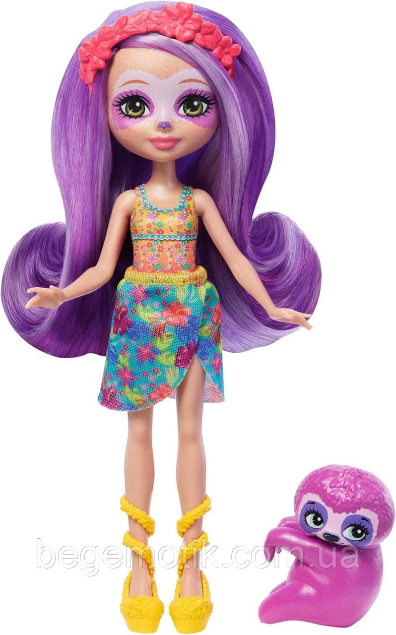 Лялька Енчантималс Лінивець Сабіндра Enchantimals Sunshine Beach Sabindra Sloth Doll and Tang Animal Friend