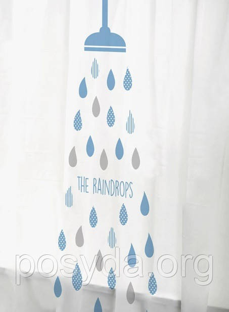 Штора для ванної Ефіопія 180х180 блак. краплі The Raindrops 000013479