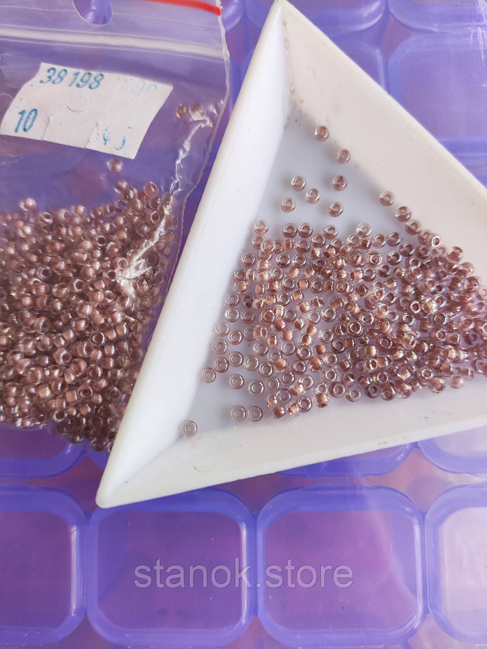 Бісер чехія Preciosa  38198 в упаковці 10 грамів рожевий, фото 1