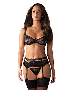 Комплект жіночий бюстгальтер, пояс і трусики Obsessive HEARTINA SET