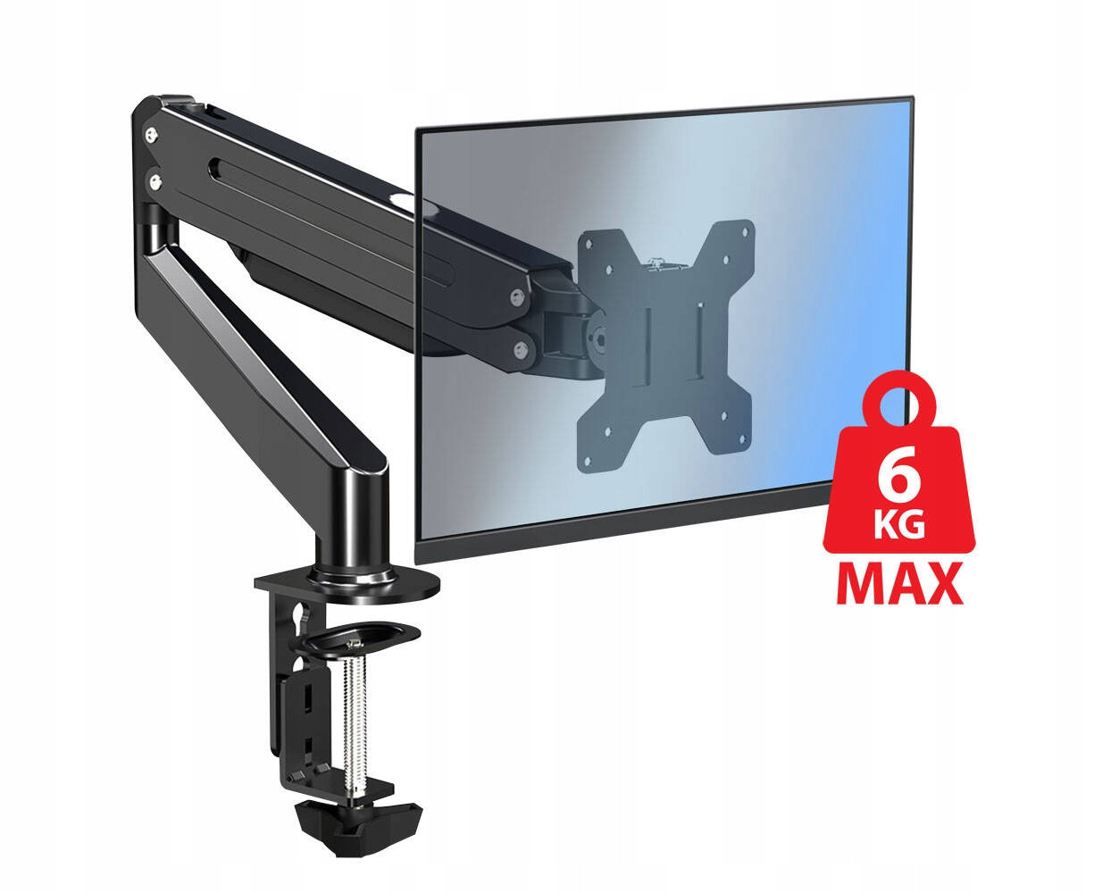 Газове настільне кріплення для монітора Esperanza ERW019 FONOS 17"-27" Кронштейн VESA 75x75 та 100x100 мм.