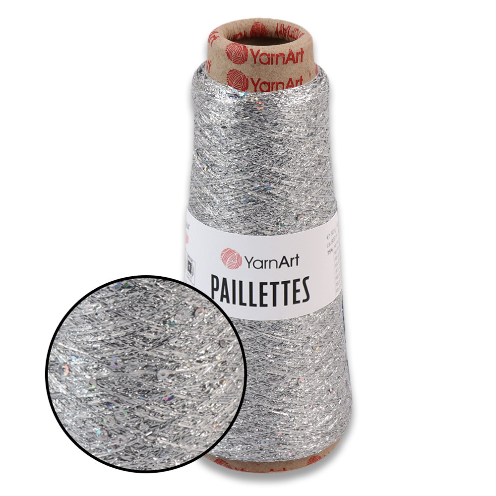 YarnArt Paillettes, Срібло No8001