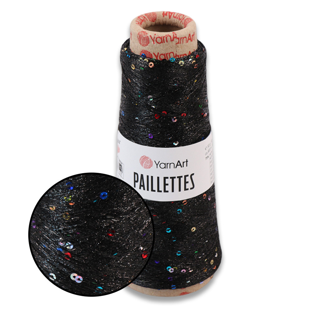 YarnArt Paillettes, Чорний No8010