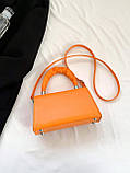 Дефект! Жіноча сумка 10392 крос-боді помаранчева на ремінці, фото 5