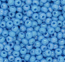 Бісер чеський Preciosa Перлиновий з райдужним напиленнямй 447 / 64020 калібр 10/0 Блакитний Упаковка 5 грам