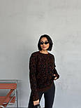 Жіноча кофта в леопардовий принт оверсайз з манжетами (р. 42-46) 14043397, фото 3