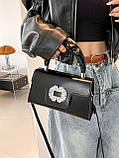 Жіноча сумка 10392 крос-боді чорна на ремінці, фото 7