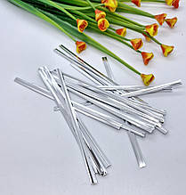 Дротяні зав'язки. 12 см. 20 шт. Колір  срібний.