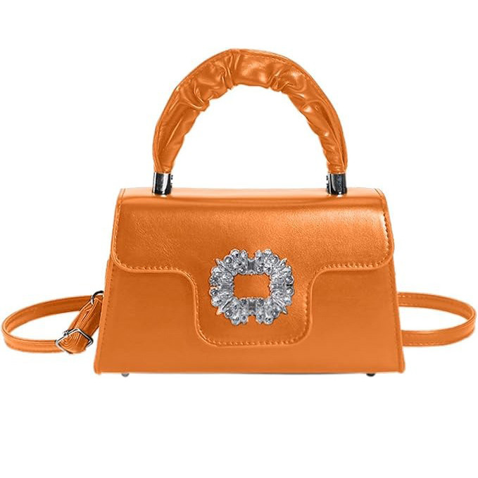 Дефект! Жіноча сумка 10392 крос-боді помаранчева на ремінці, фото 1
