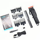 Акумуляторна машинка для стрижки волосся з 6 насадками, з USB, VGR V-282 / Бездротовий тример для стрижки, фото 10