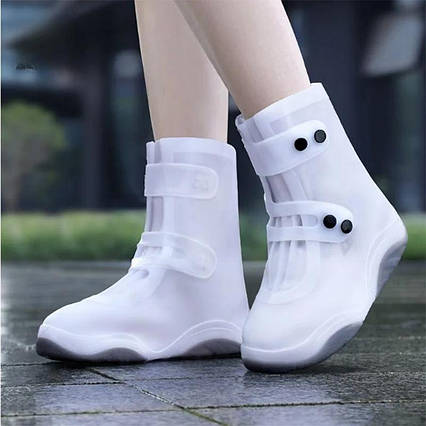 Чохли бахіли для взуття від дощу та бруду Розмір XL-40-41 см, Силіконові бахіли від дощу, фото 1