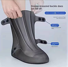 Чохли бахіли для взуття від дощу та бруду Розмір XL-40-41 см, Силіконові бахіли від дощу, фото 5