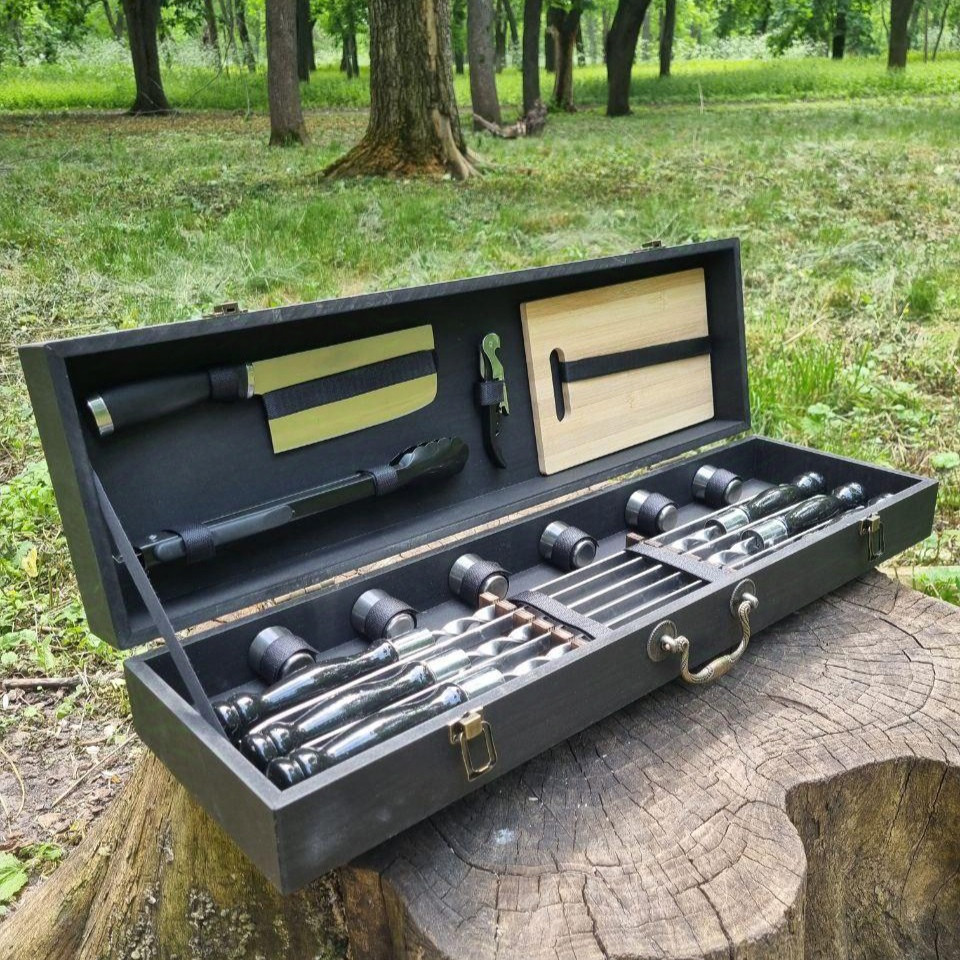 Подарунковий набір шампурів для пікніка "Похідний", фото 1