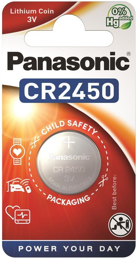 Батарейка Panasonic CR-2450 bat (3B) Lithium 1 шт (CR-2450EL/1B)