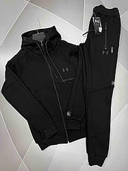 Чоловічий  спортивний трикотажний костюм на флісі Under Armour (Туреччина) чорний