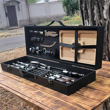 Набір шампурів у дерев'яному кейсі "Маестро"