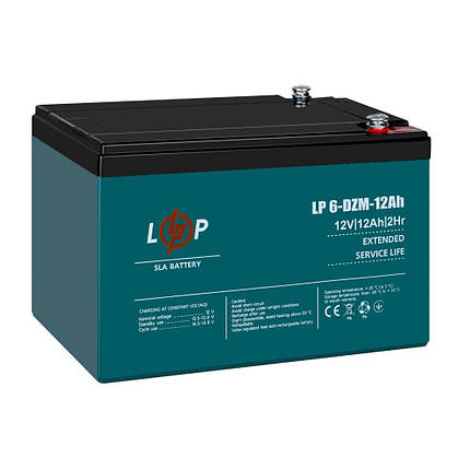 Тяговий олив'яно-кислотний акумулятор LogicPower LP 6-DZM-12 Ah, фото 1