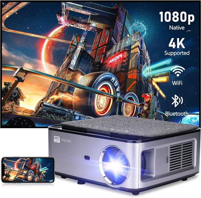 Сток без упаковки Мультимедійний проектор VGKE T28 Full HD LED 15000 Лм WiFi Bluetooth