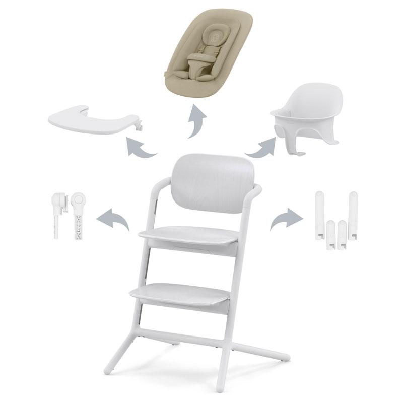 Cybex Lemo all white стільчик для годування 4 в 1
