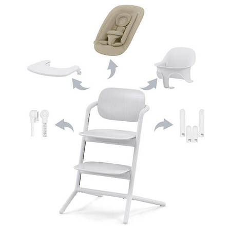 Cybex Lemo all white стільчик для годування 4 в 1, фото 1