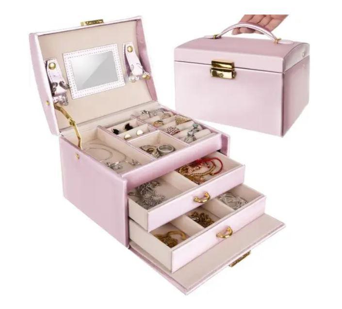 Шкатулка футляр ящик для коштовностей прикрас рожева Beautylushh 6400 Польща, фото 1